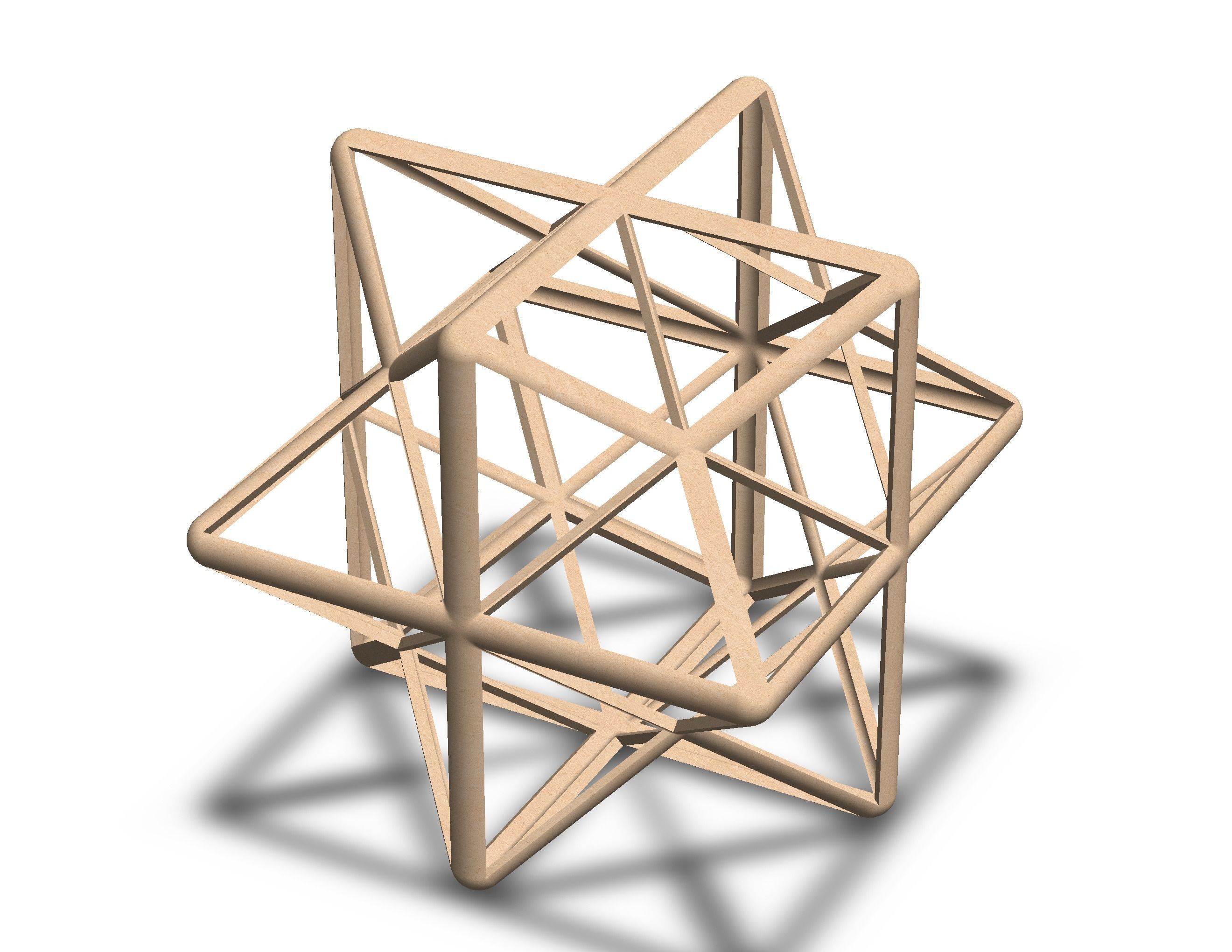 Wireframe Shape First Stellation of The Rhombic Dodecahedron 3D print model_13