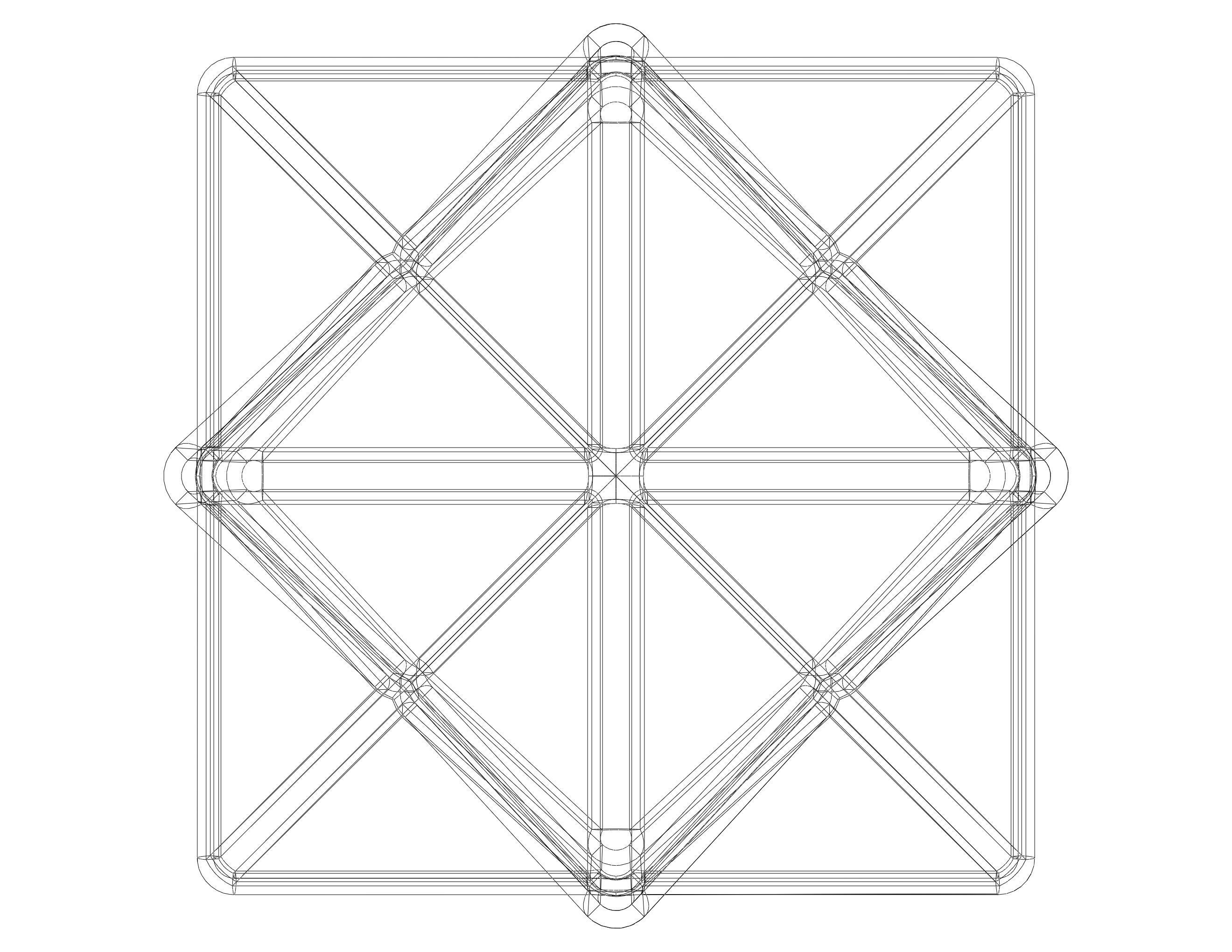 Wireframe Shape First Stellation of The Rhombic Dodecahedron 3D print model_24