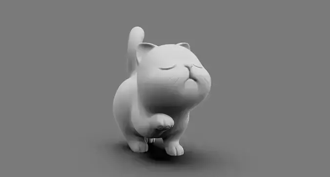 Cute cat 3D print model