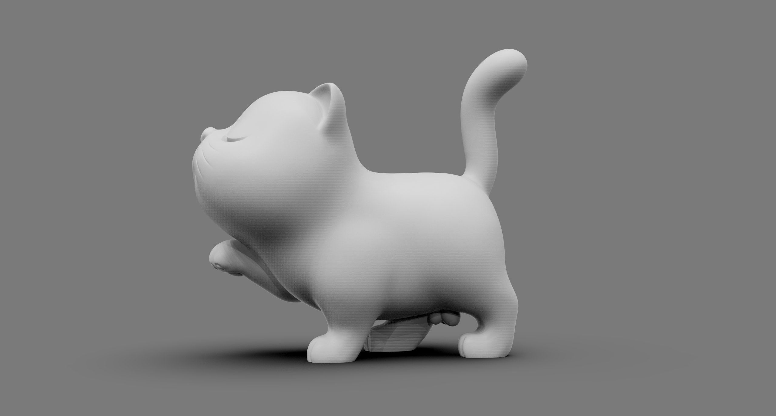 Cute cat 3D print model_2