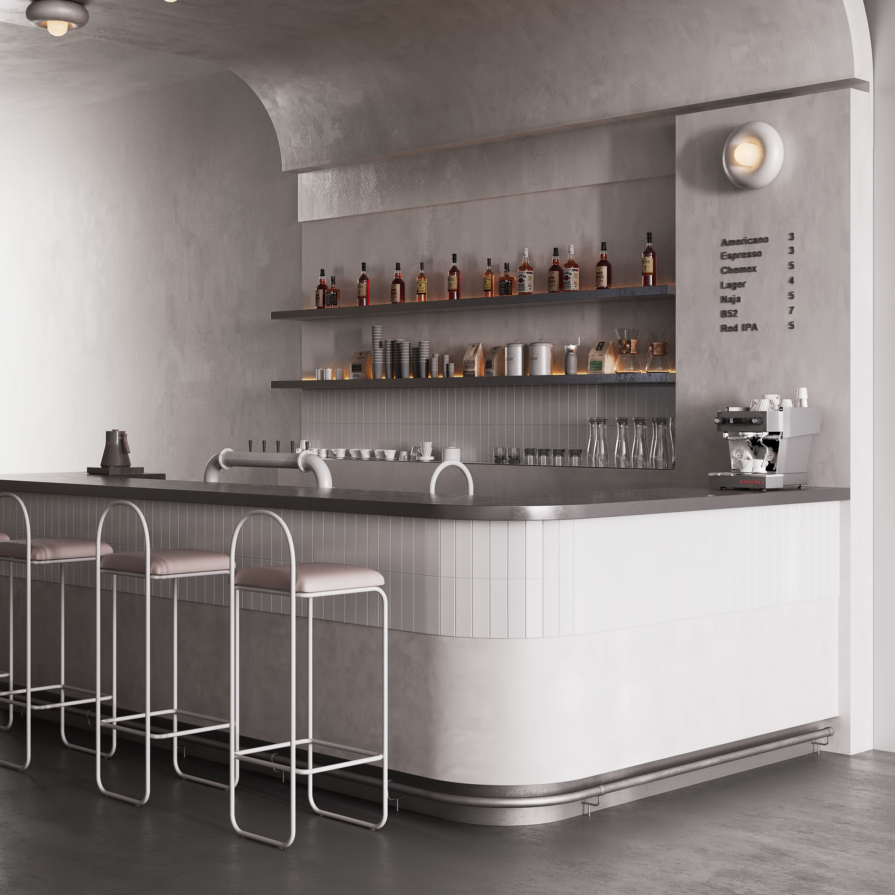 Stylish Bar Counter with filling 3D model_3