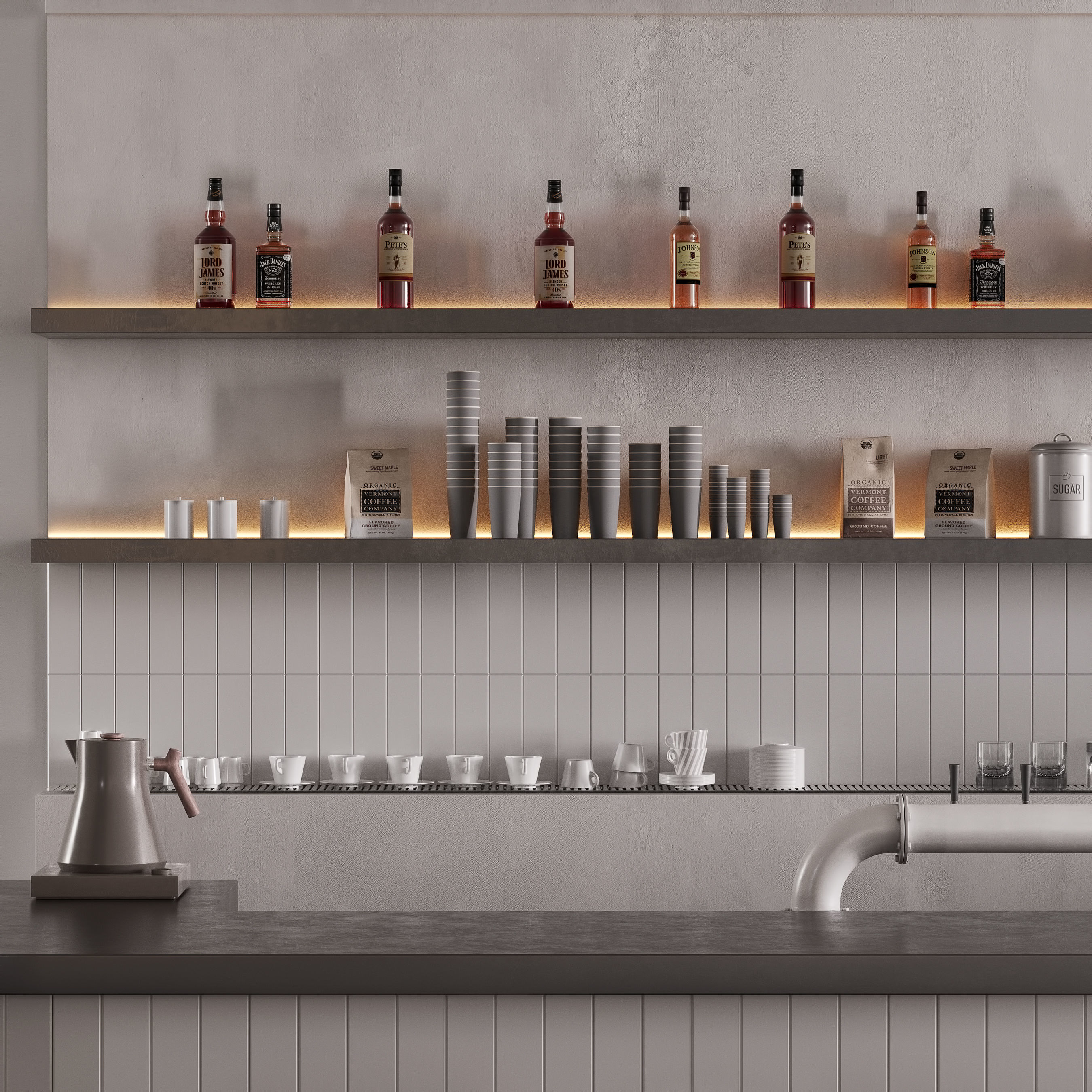Stylish Bar Counter with filling 3D model_6