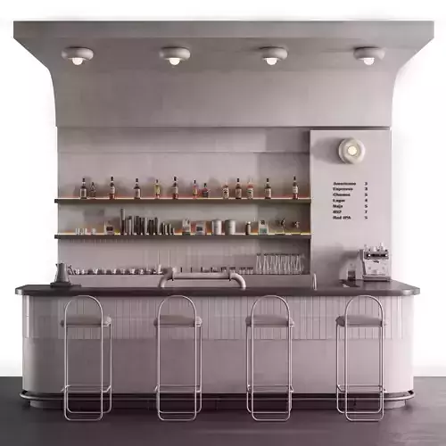 Stylish Bar Counter with filling 3D model