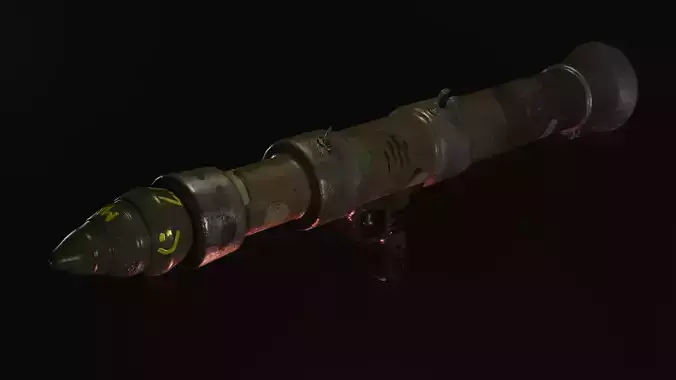 A hand-held rocket launcher Free low-poly 3D model