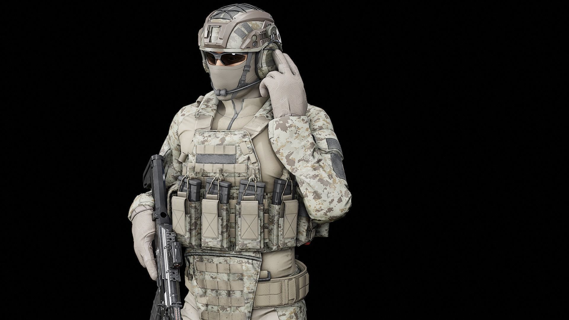 TACTICAL SOLDIER PACK Low-poly 3D model Low-poly 3D model_7