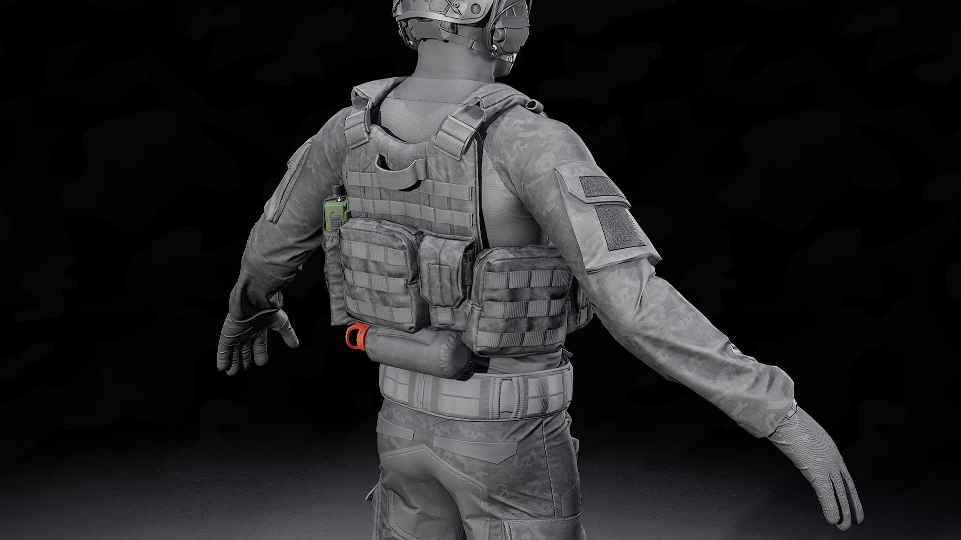 TACTICAL SOLDIER PACK Low-poly 3D model Low-poly 3D model_10