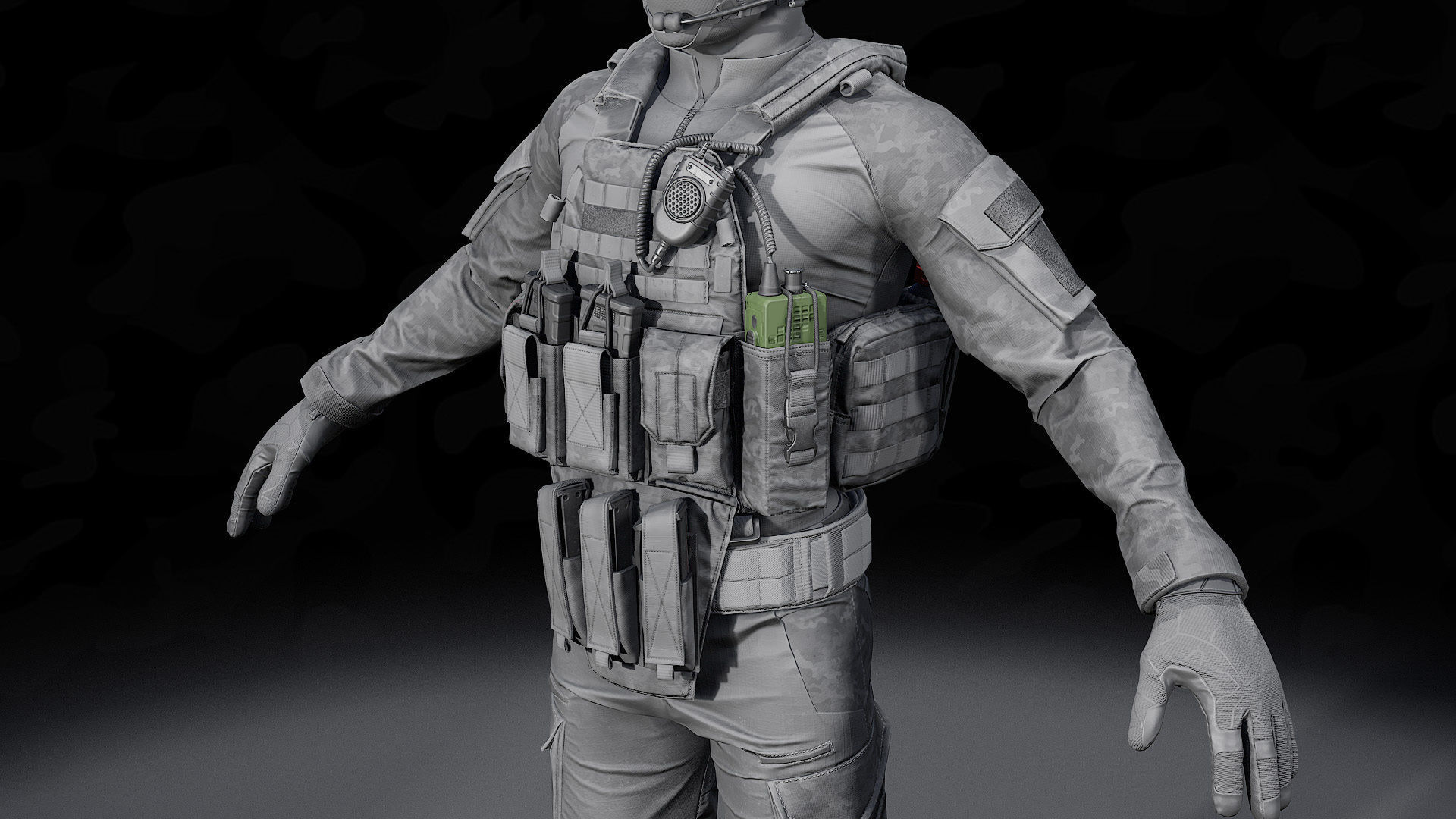 TACTICAL SOLDIER PACK Low-poly 3D model Low-poly 3D model_9