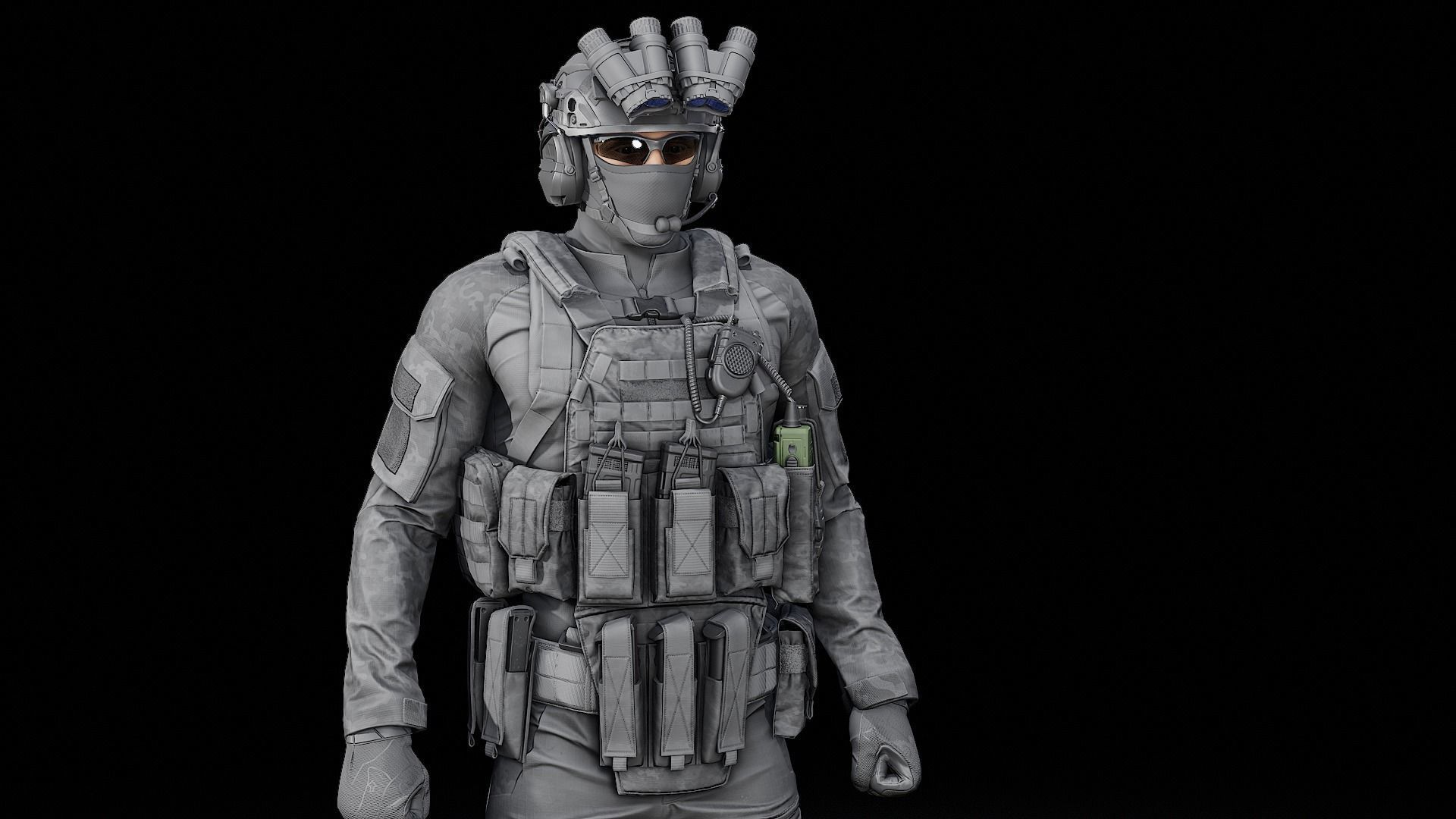 TACTICAL SOLDIER PACK Low-poly 3D model Low-poly 3D model_3