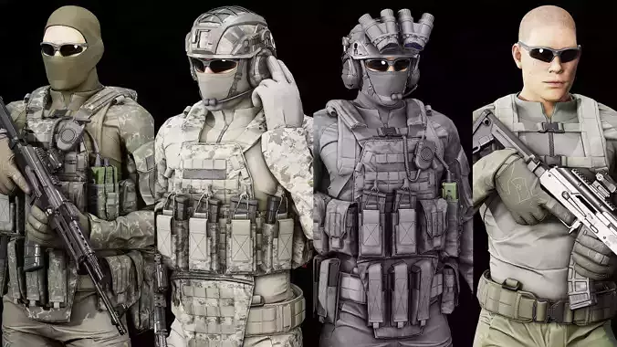 TACTICAL SOLDIER PACK Low-poly 3D model Low-poly 3D model