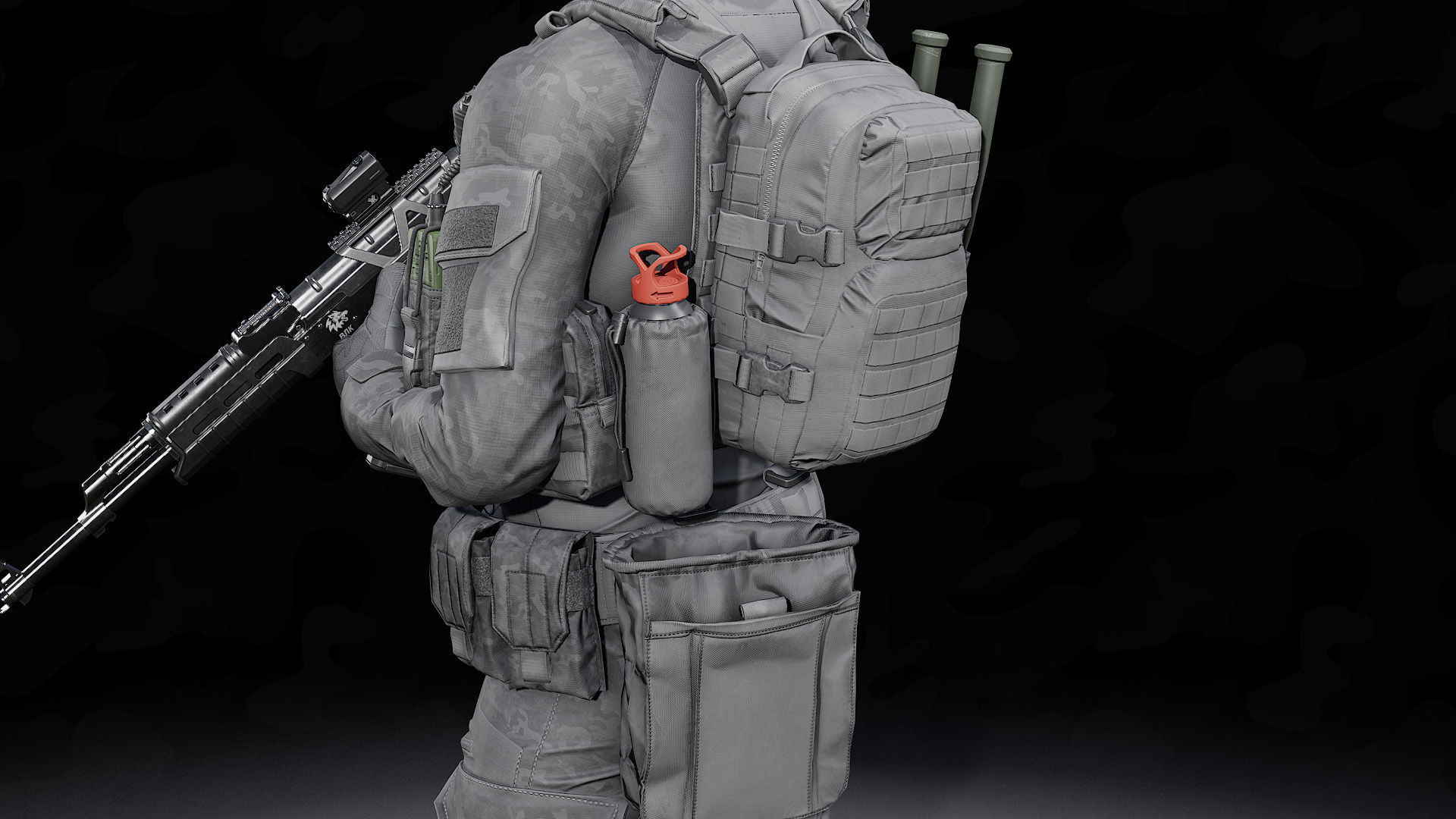 TACTICAL SOLDIER PACK Low-poly 3D model Low-poly 3D model_8