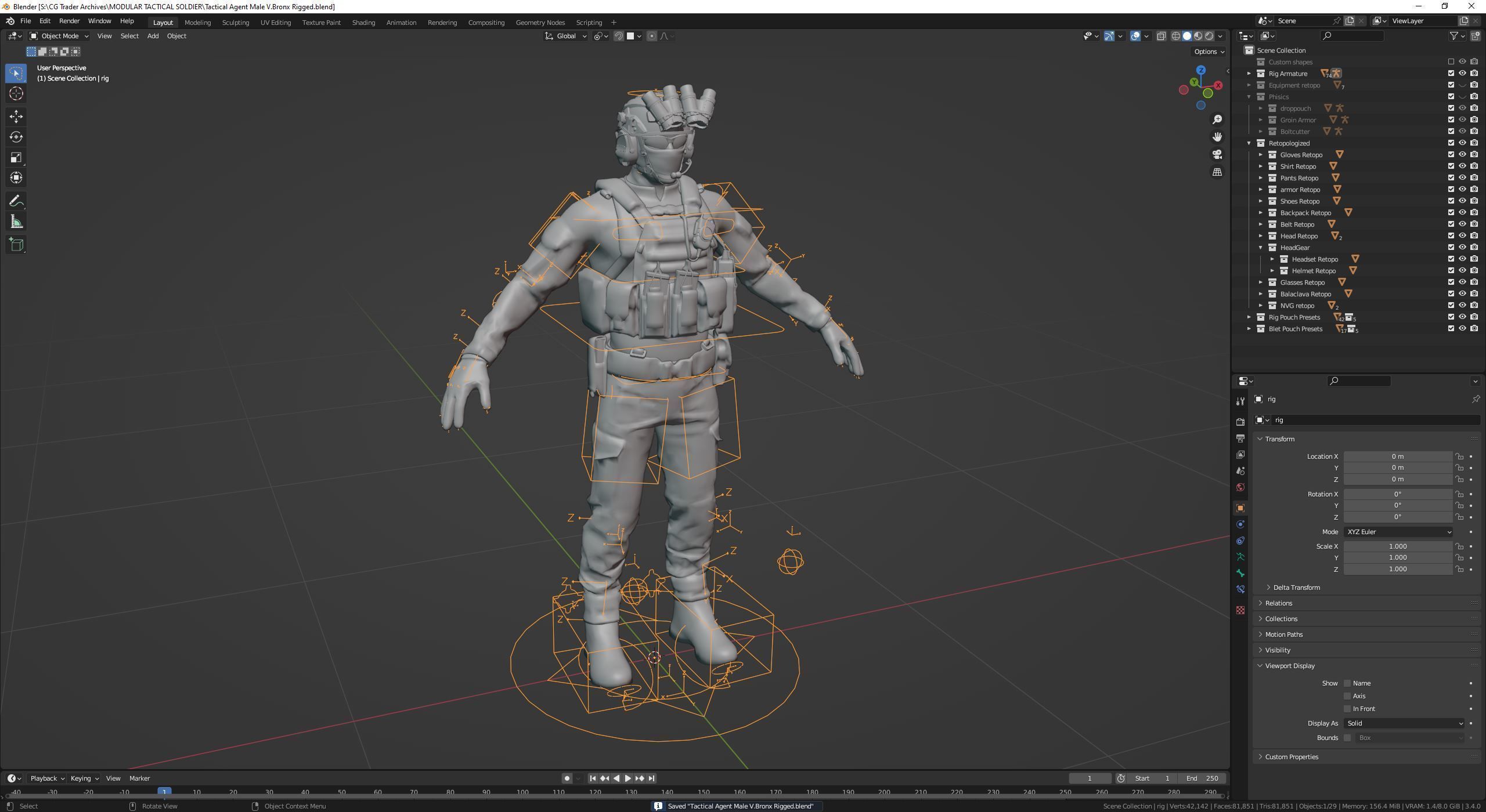 TACTICAL SOLDIER PACK Low-poly 3D model Low-poly 3D model_5