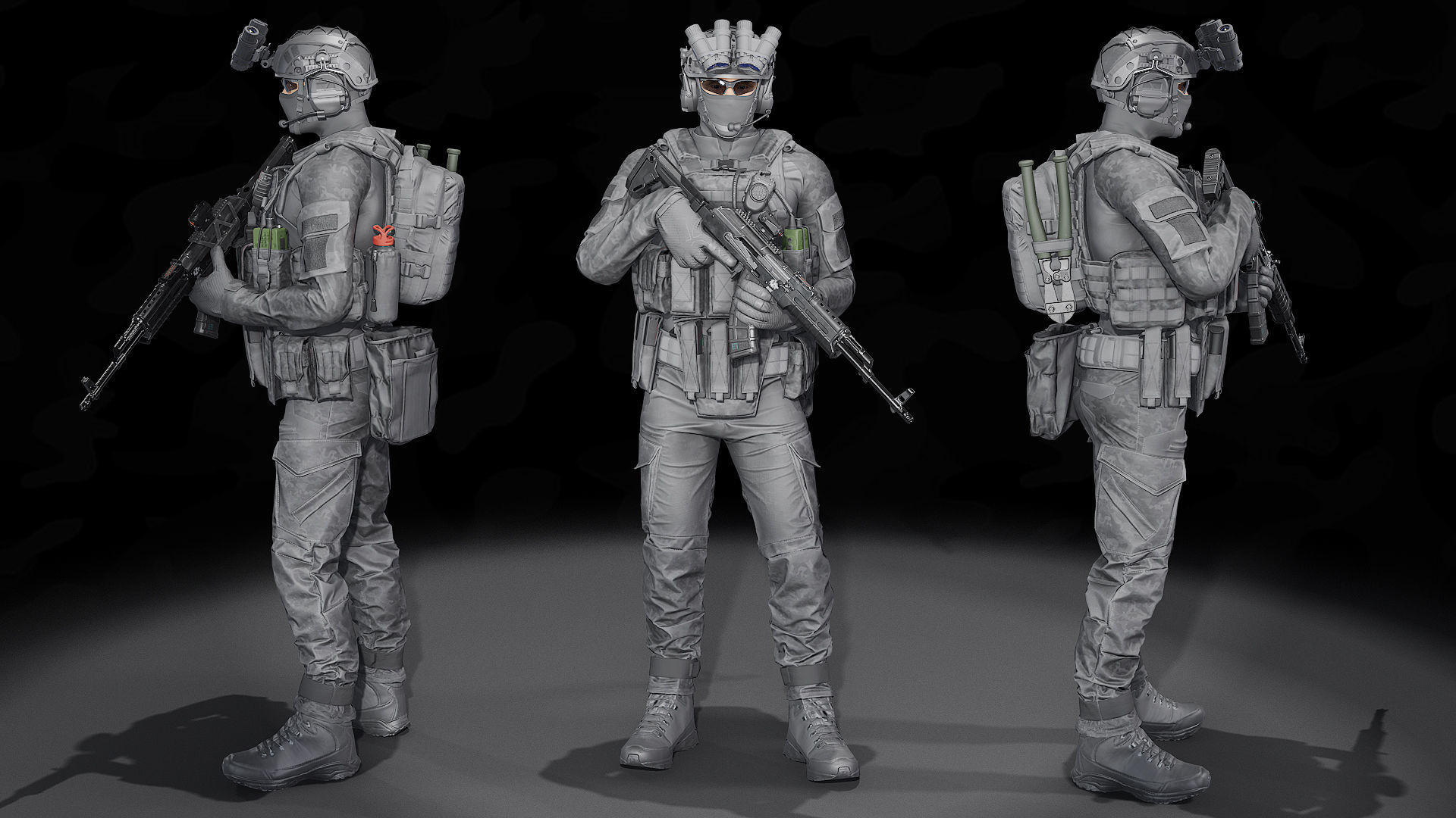 TACTICAL SOLDIER PACK Low-poly 3D model Low-poly 3D model_2