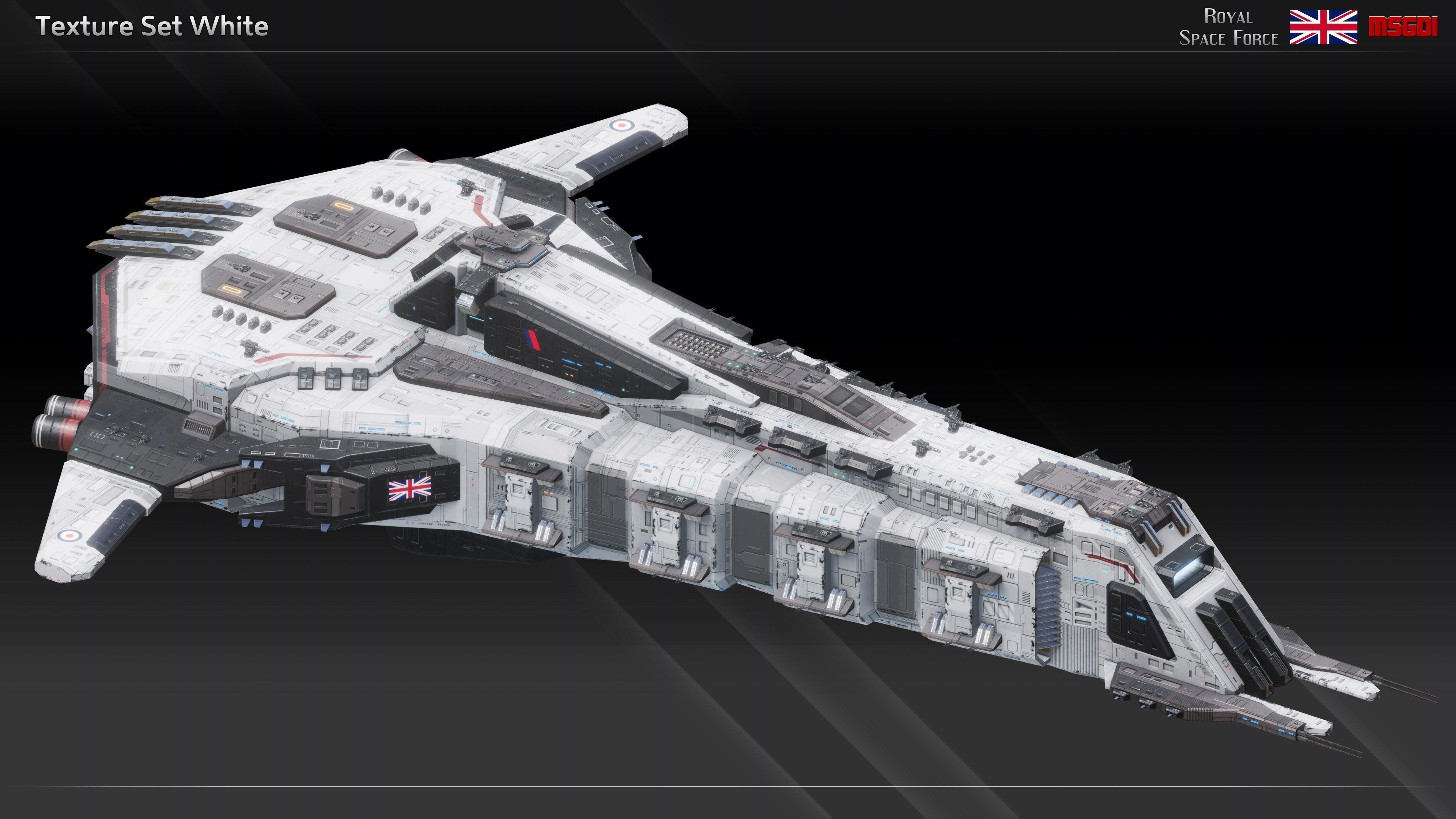 RSFSpaceship Queen Elizabeth Class Dreadnought Low-poly 3D model_15