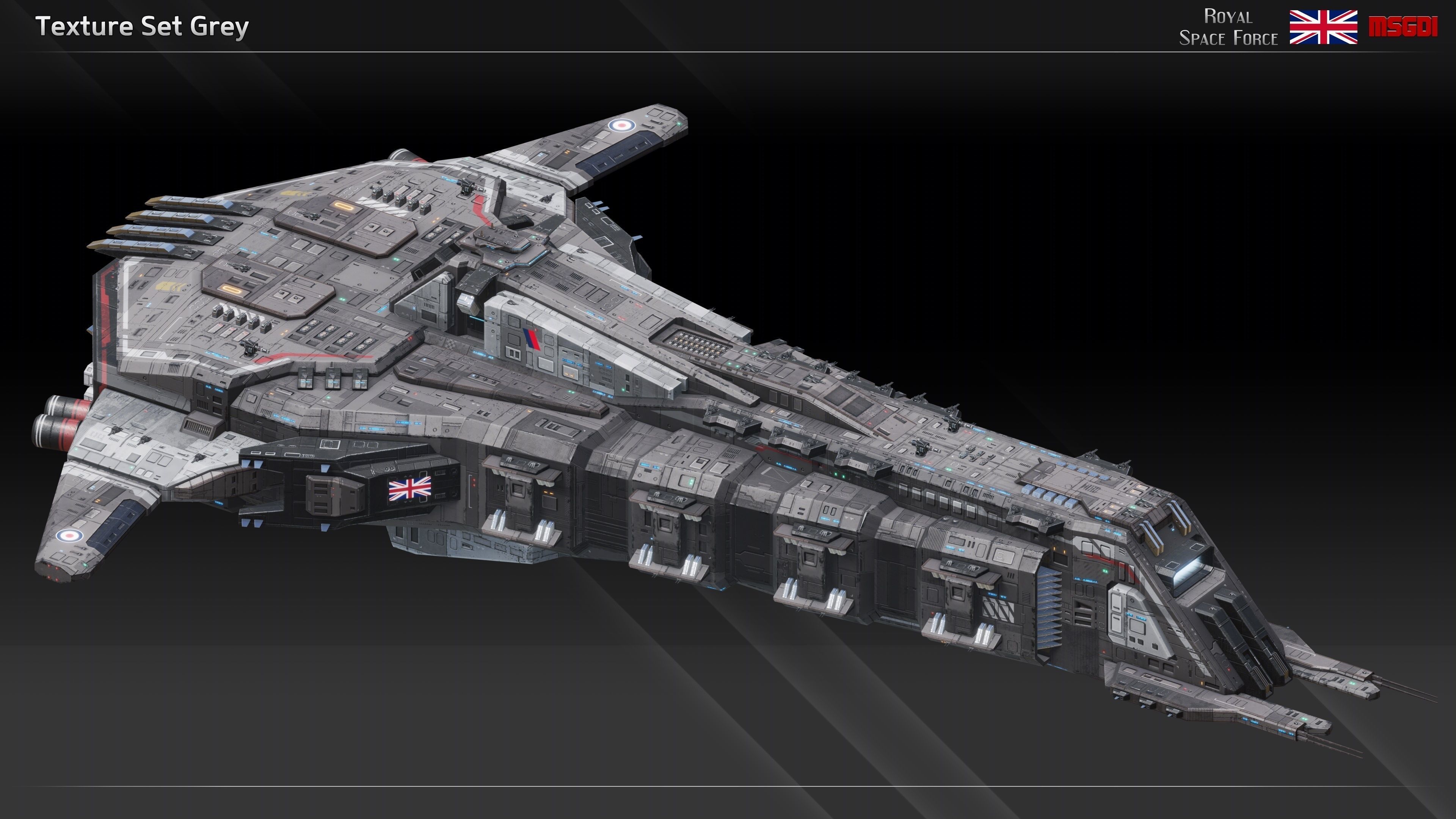 RSFSpaceship Queen Elizabeth Class Dreadnought Low-poly 3D model_13