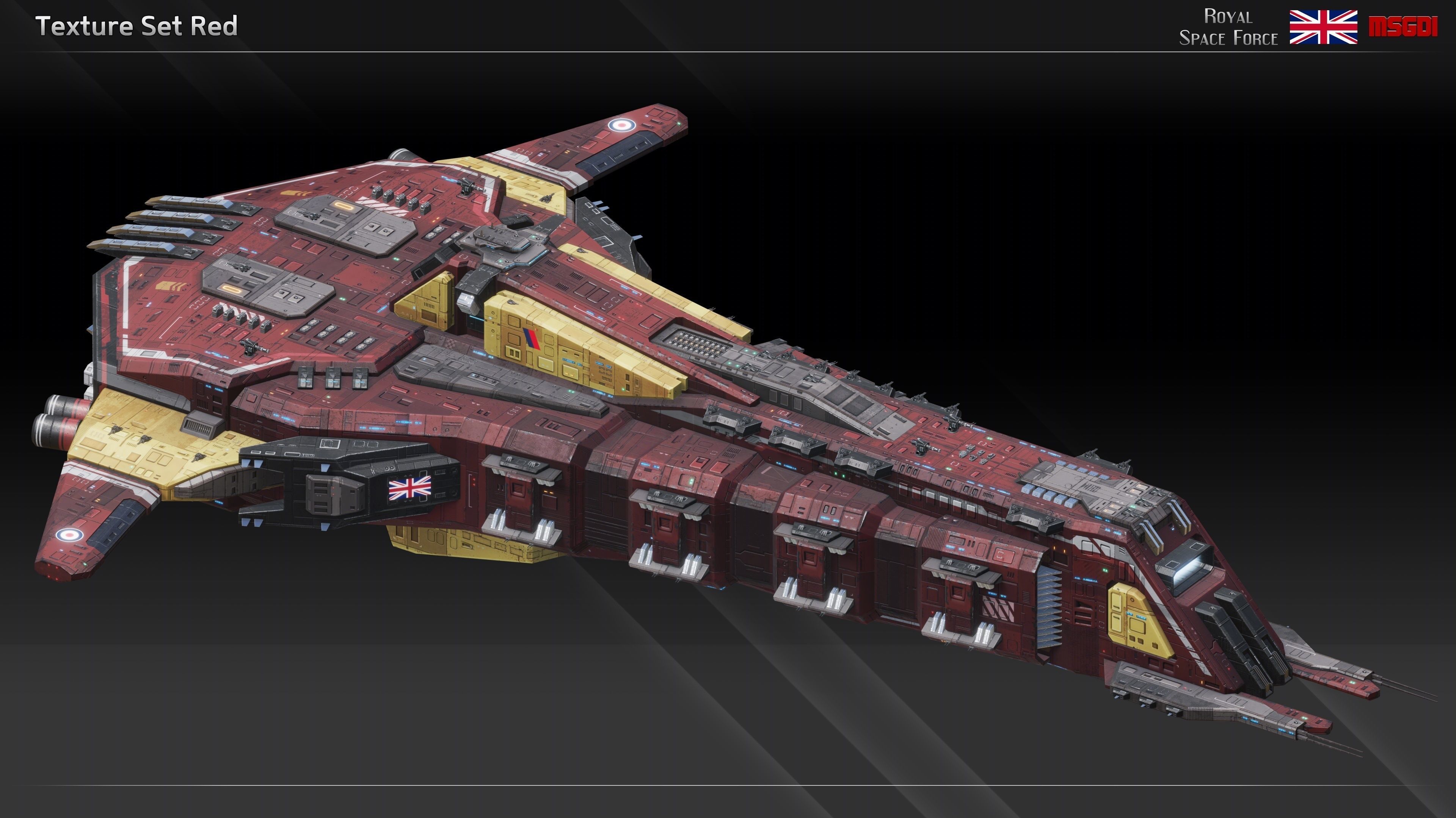 RSFSpaceship Queen Elizabeth Class Dreadnought Low-poly 3D model_14