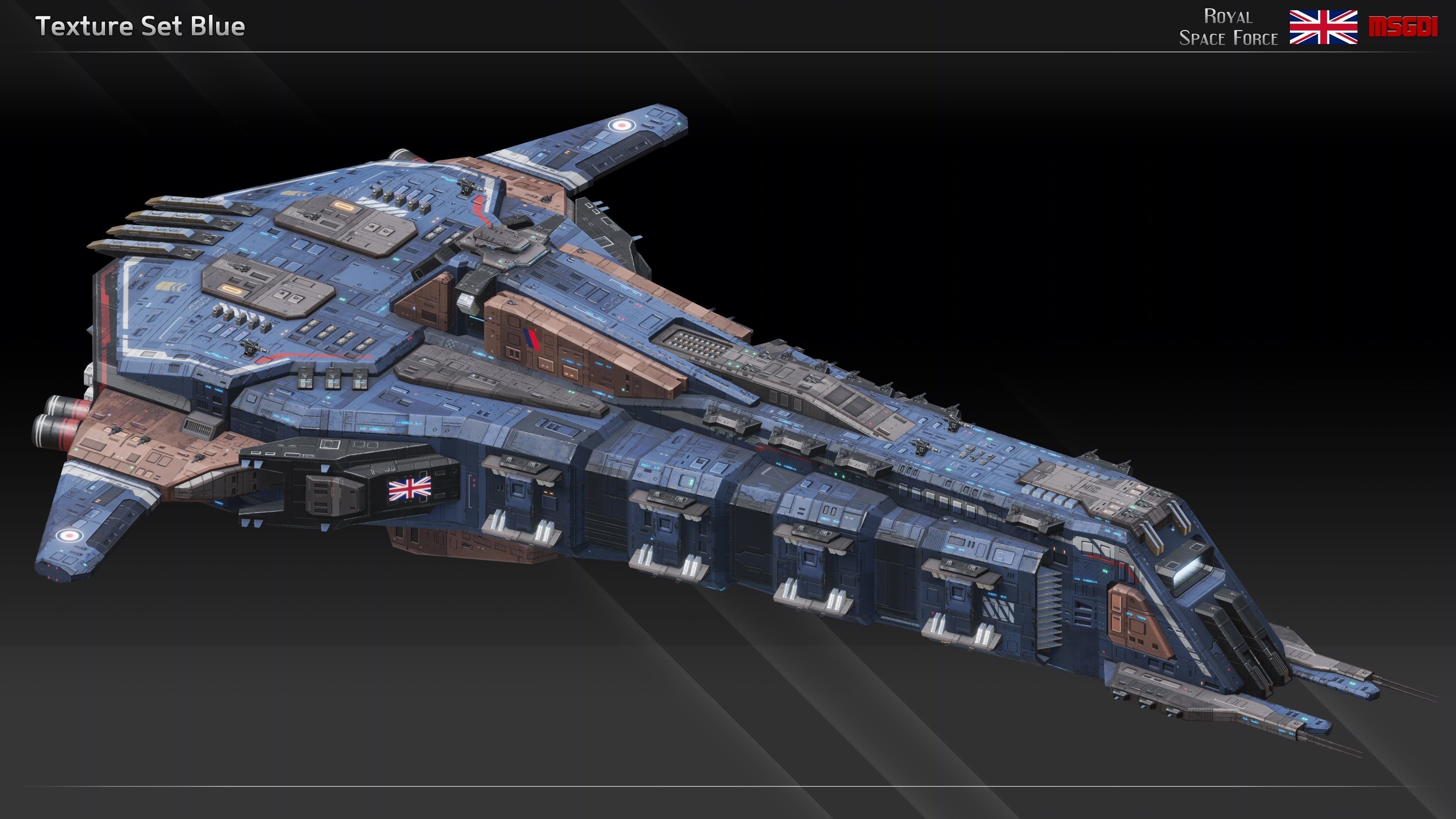 RSFSpaceship Queen Elizabeth Class Dreadnought Low-poly 3D model_11