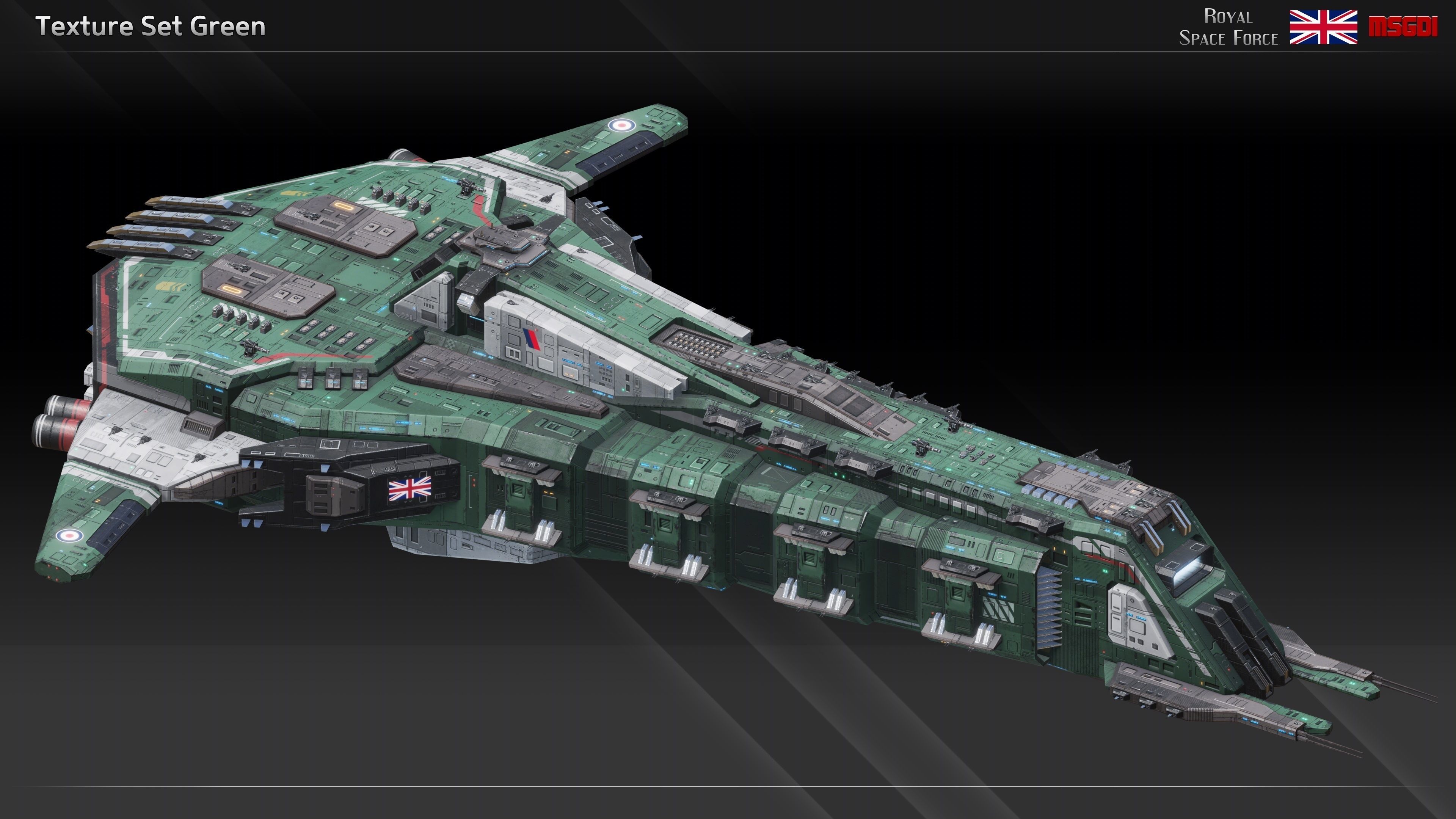 RSFSpaceship Queen Elizabeth Class Dreadnought Low-poly 3D model_12