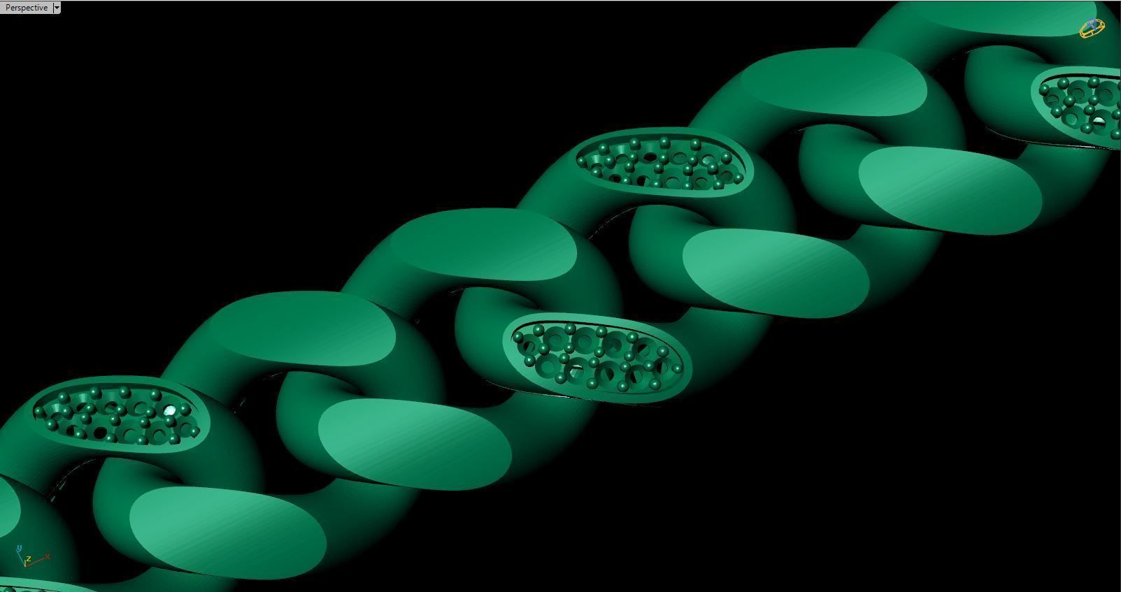 14 MM Cuban chain link diamond 3D print model v101 3D print model_3