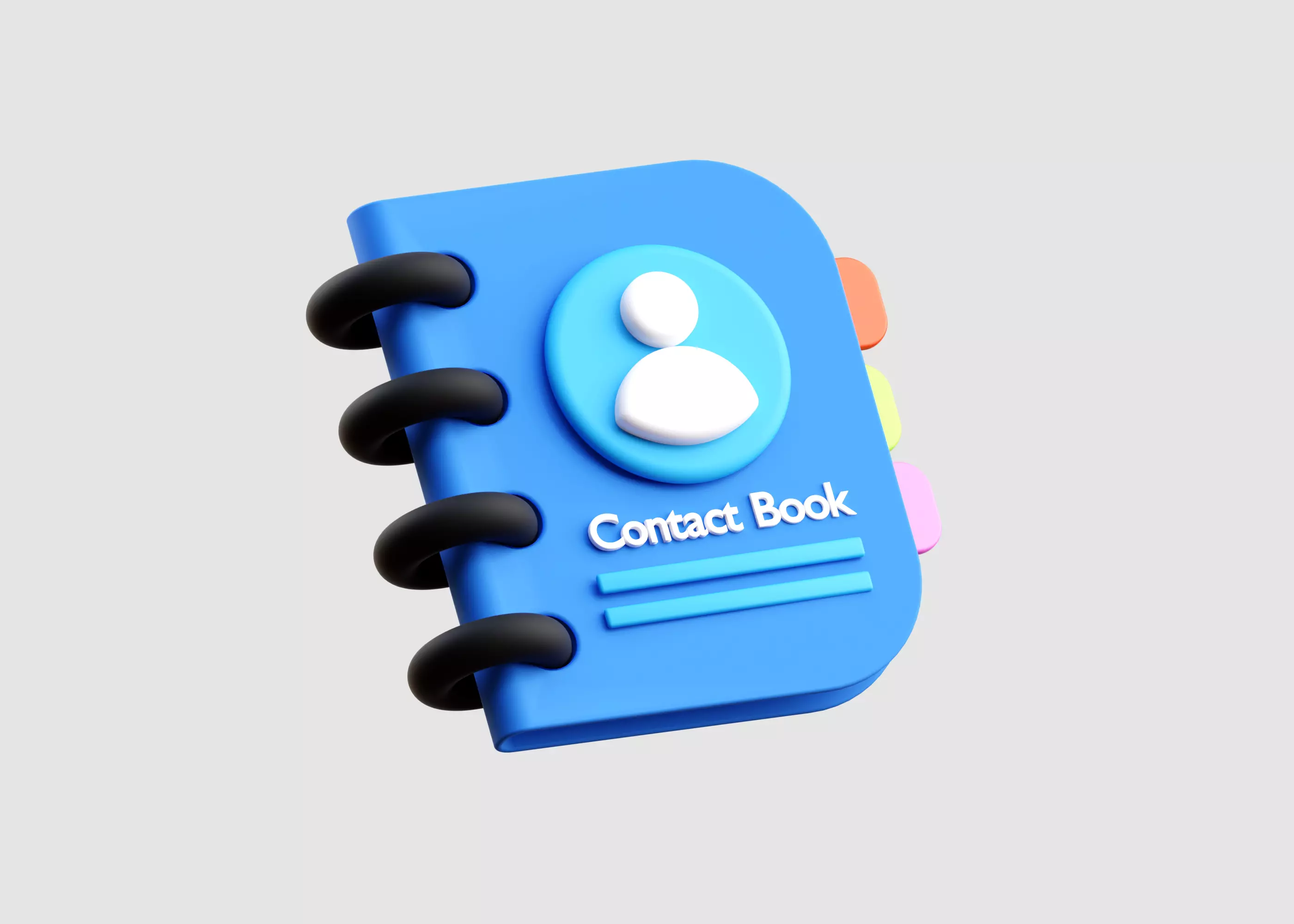 Cartoon Contact Book 3D Illustration Low-poly 3D model