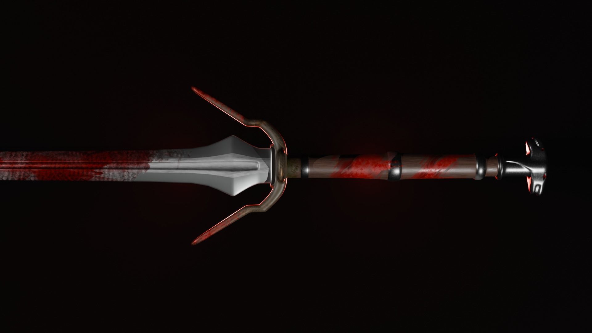 Medieval Two-handed  Sword 4k Textures Free 3D model_1