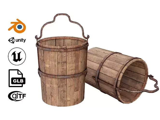 Old wooden bucket 