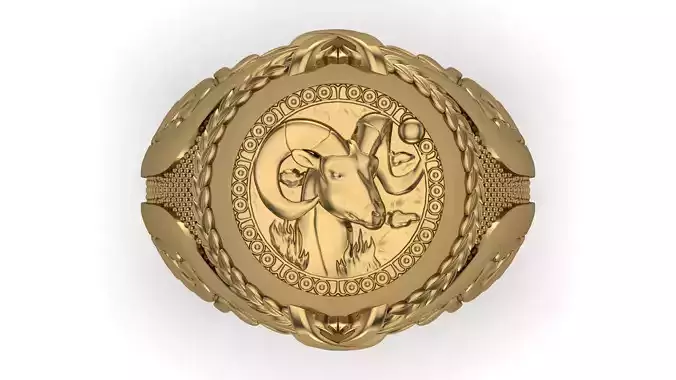 Aries Zodiac sign ring