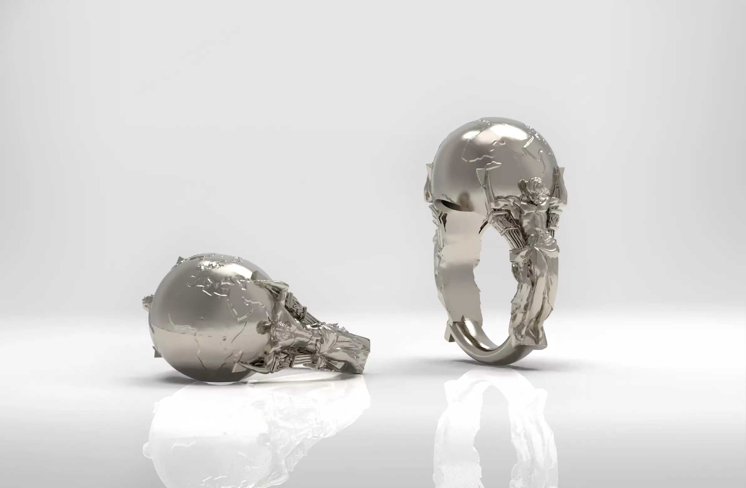 Atlas Statue Ring 3D print model