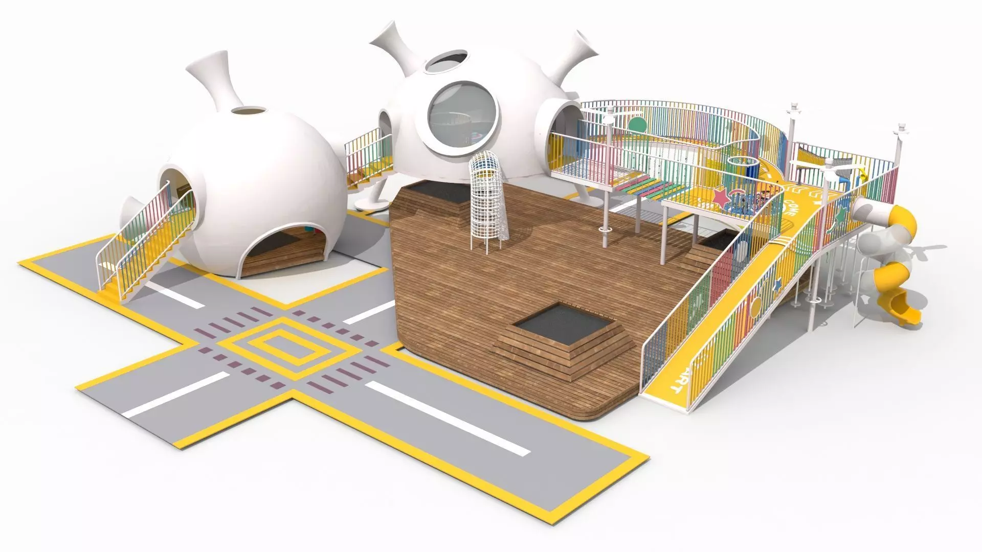 Space Base Playground 3D model_0