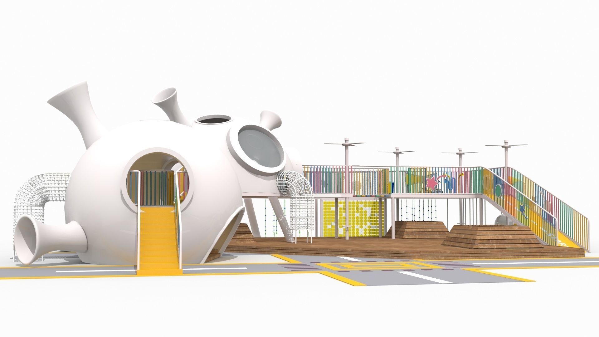 Space Base Playground 3D model_5