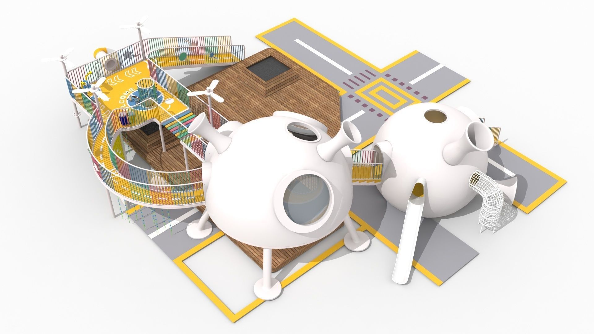 Space Base Playground 3D model_3