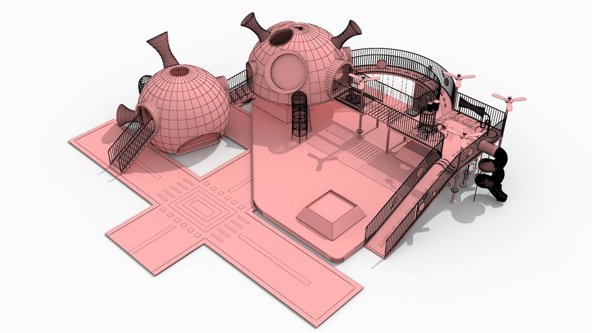 Space Base Playground 3D model_9