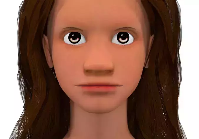 Girl with dark brown hair 3D model