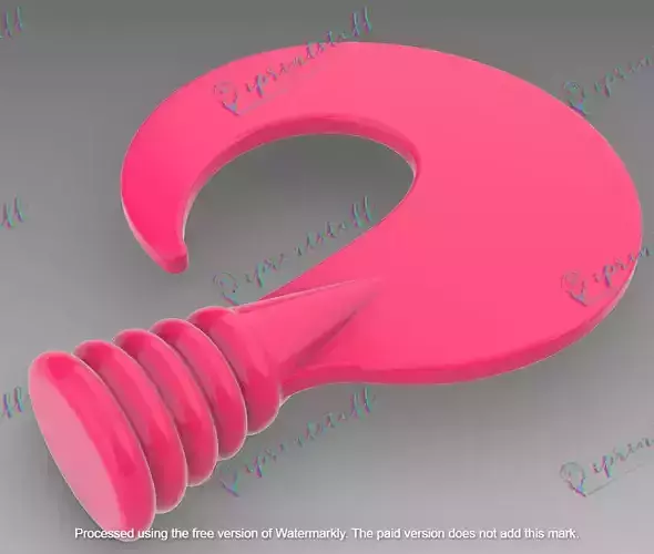 Grub Design 3D Model Fishing Lure Lifelike 65mm x 70mm  3D print model