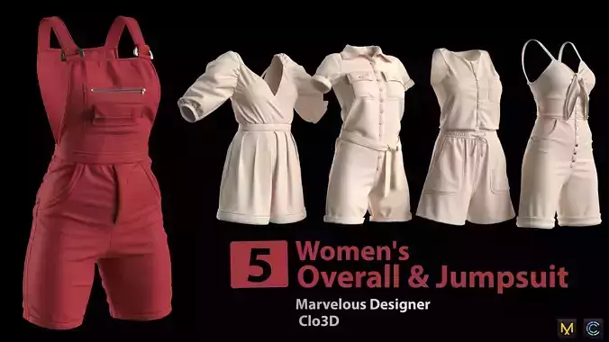 5 Womens overall and  jumpsuit