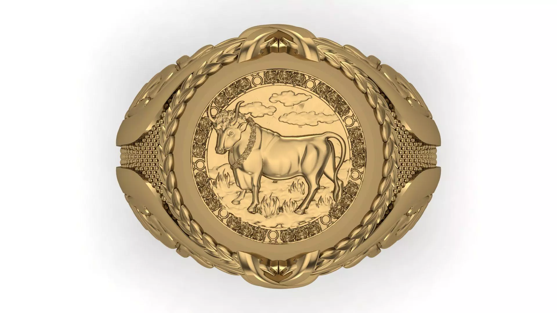 Taurus Zodiac sign ring 3D print model