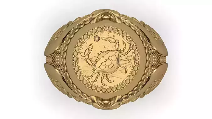 Cancer Zodiac Sign Ring