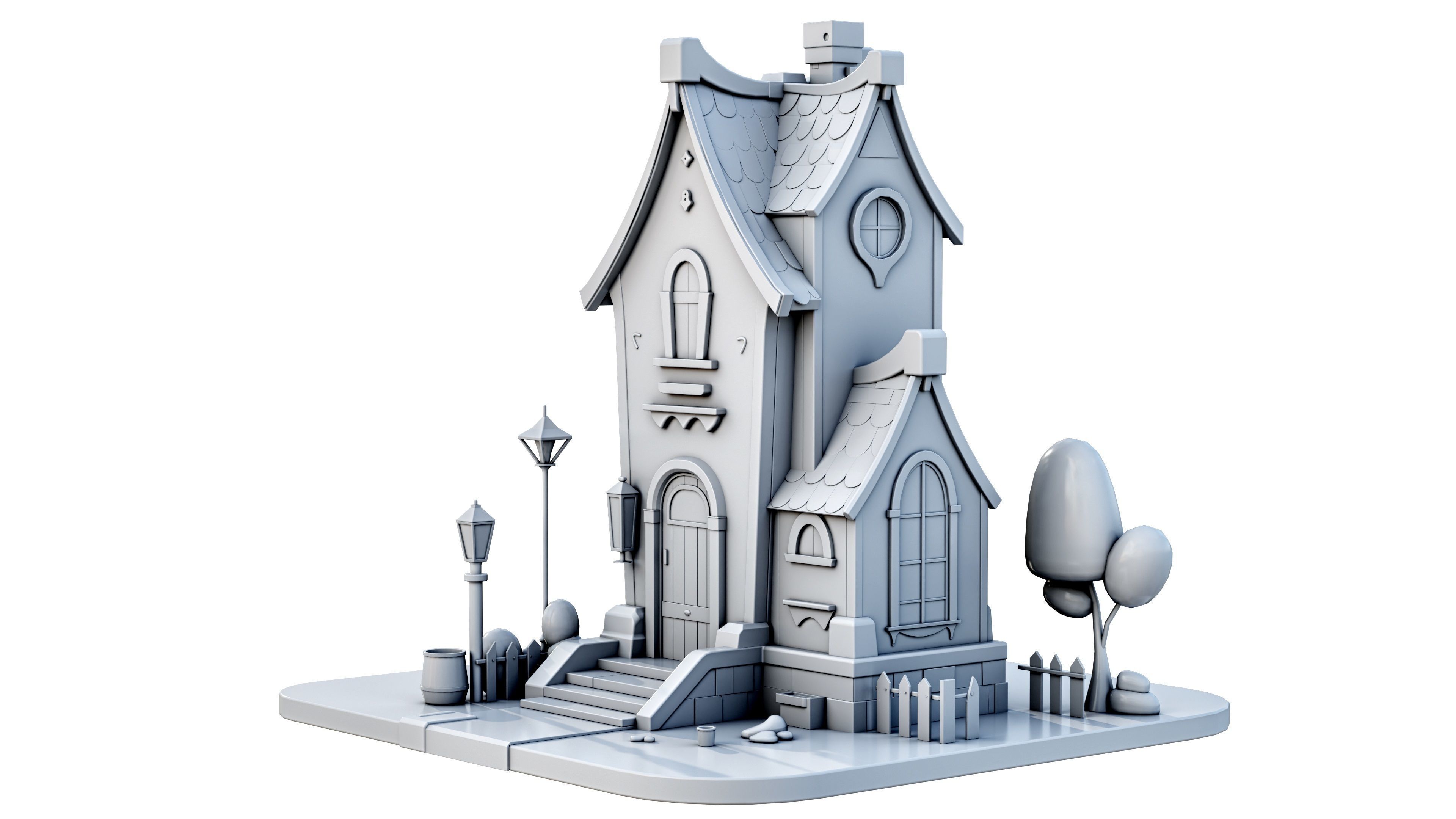 Stylized House 05 Low-poly 3D model_1