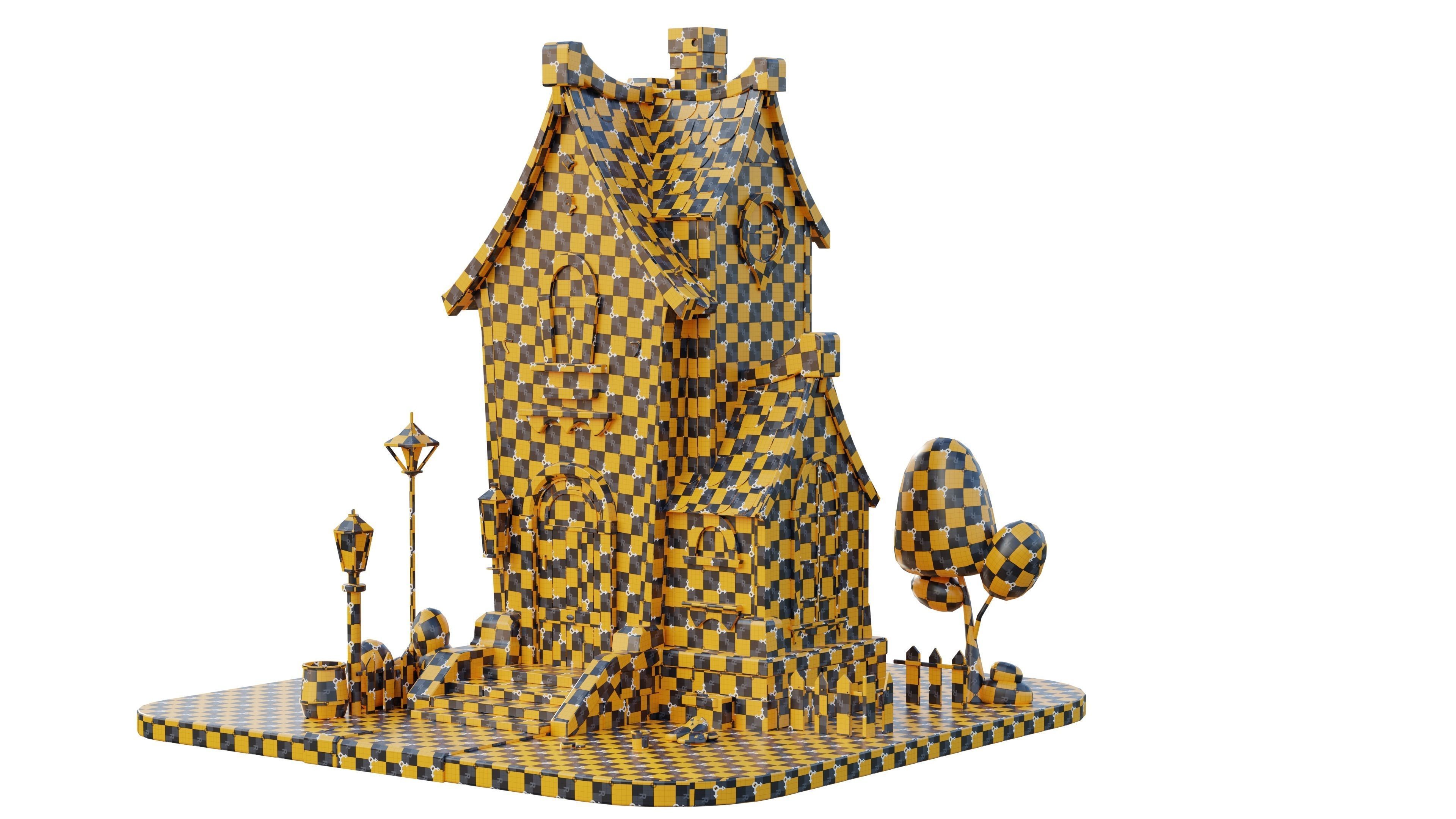 Stylized House 05 Low-poly 3D model_2