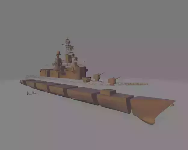 japan battleship JS kurama miniature 3D print model