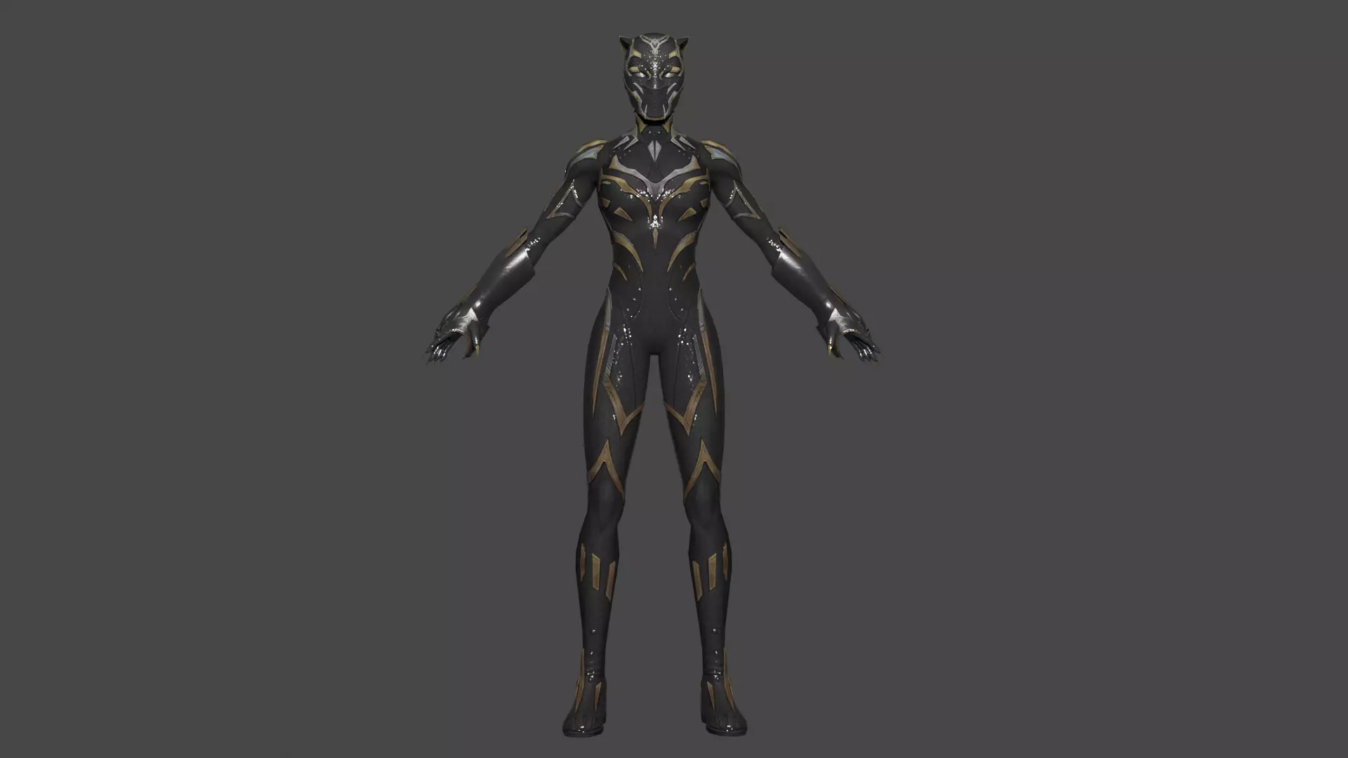 Shuri Black Panther Low-poly 3D model_0