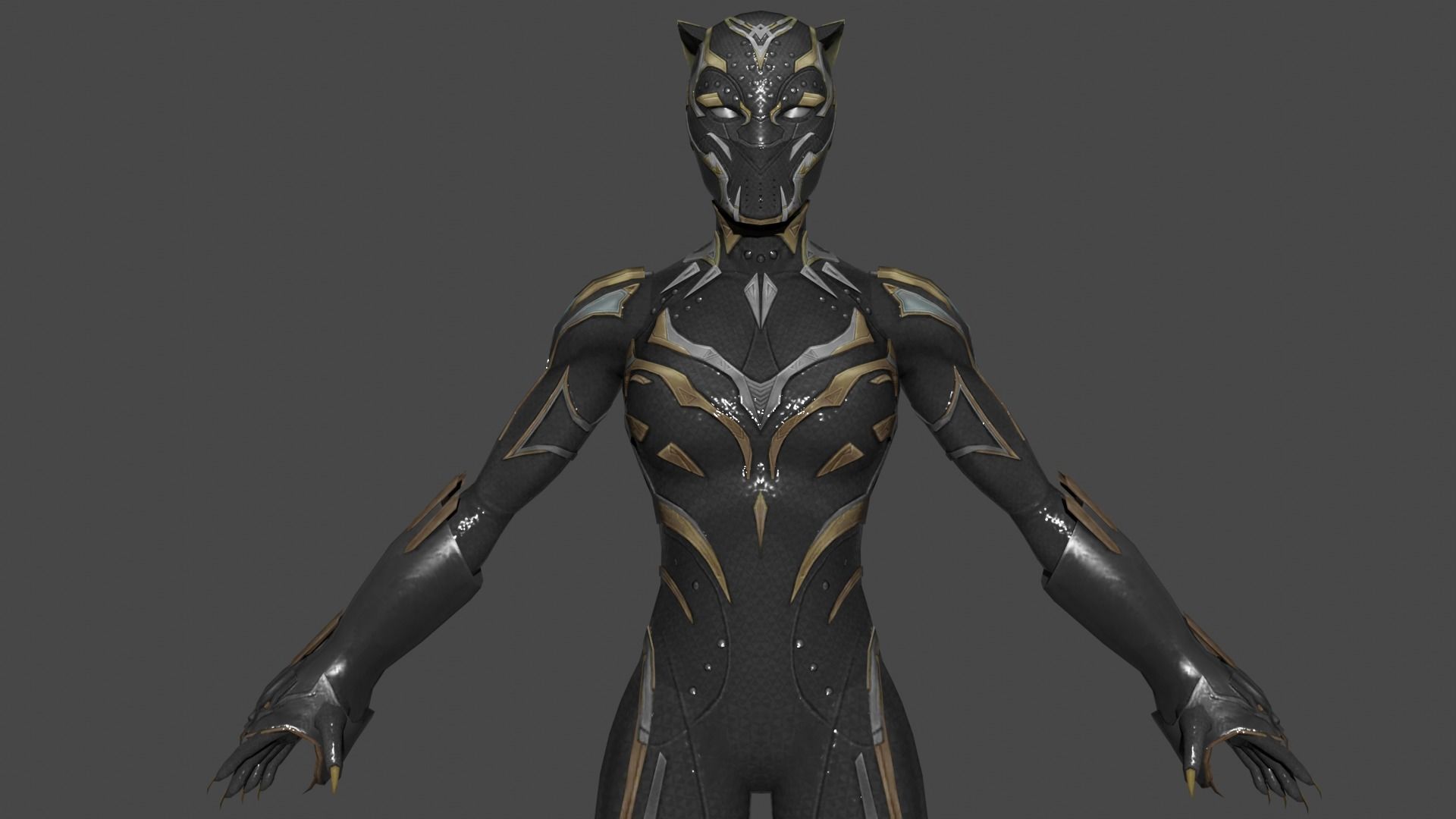 Shuri Black Panther Low-poly 3D model_1