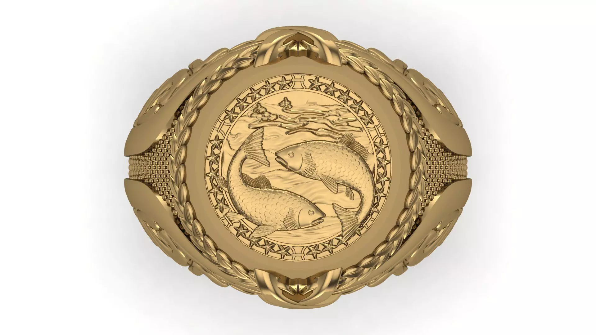 Pisces Zodiac Sign Ring 3D print model