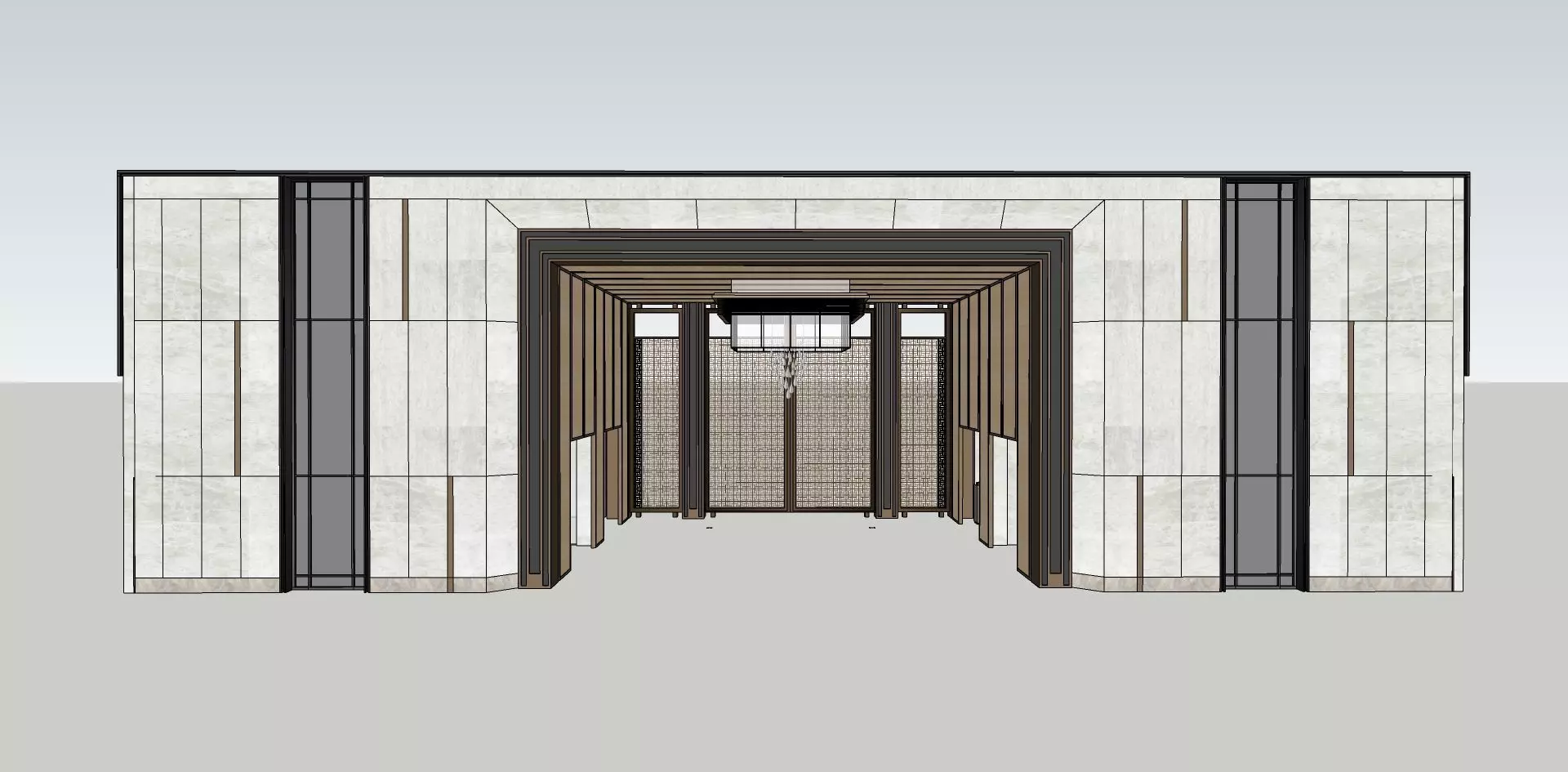 Main entrance of colony architecture graduation thesis  3D model_0