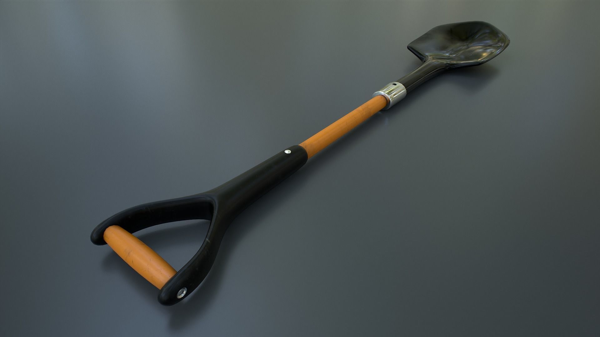 Beach Shovel Low-poly 3D model_2