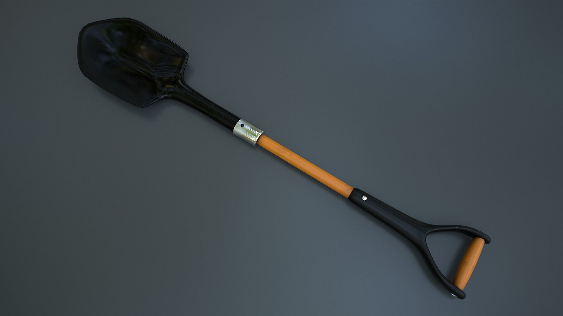 Beach Shovel Low-poly 3D model_3