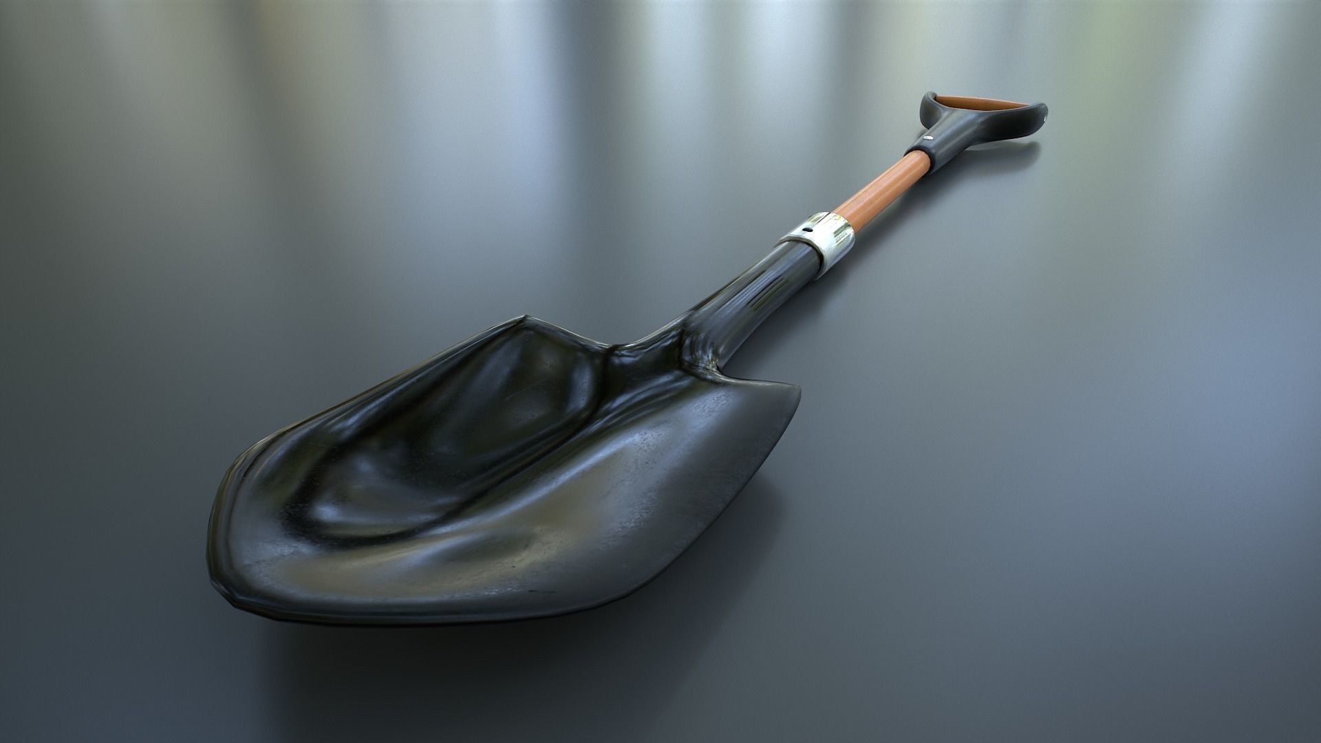 Beach Shovel Low-poly 3D model_4