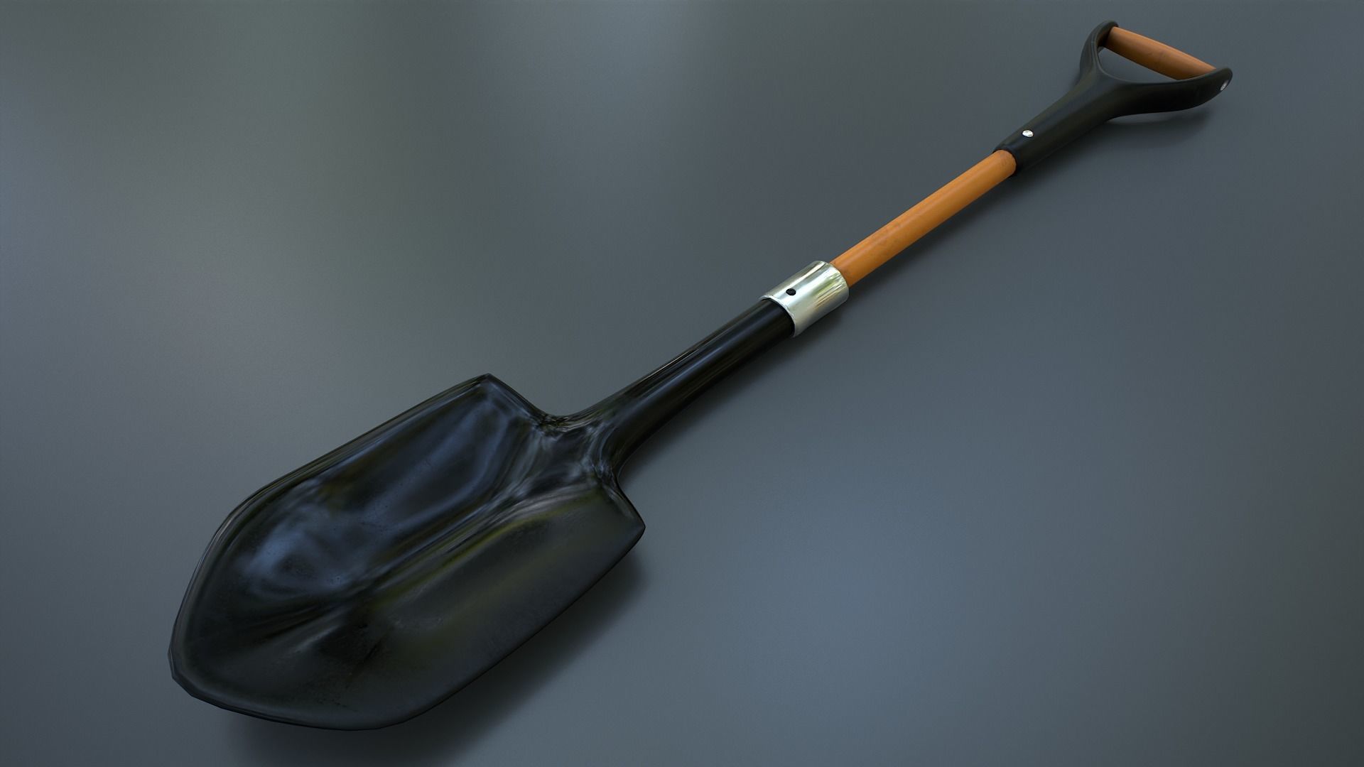 Beach Shovel Low-poly 3D model_5