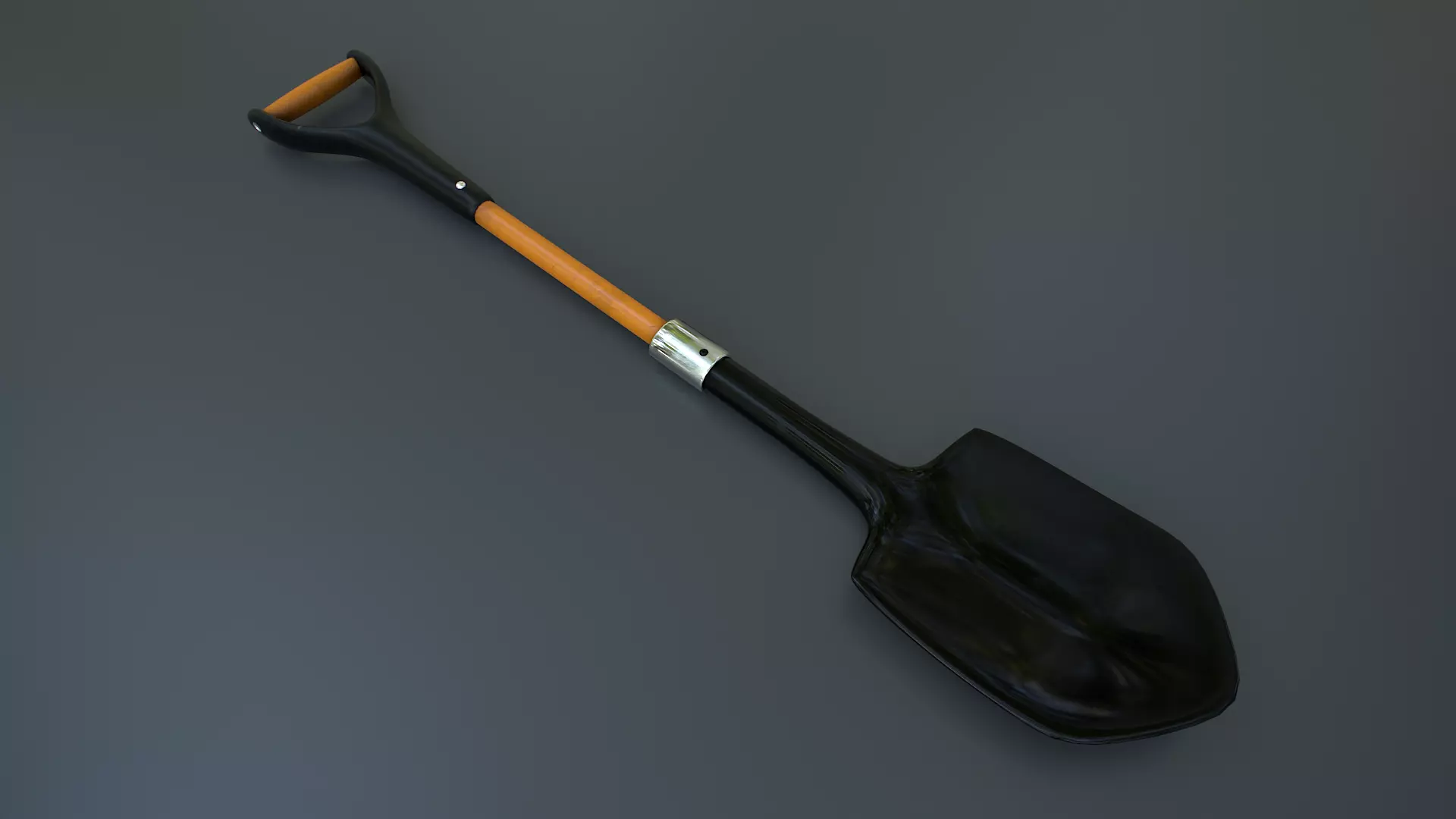 Beach Shovel Low-poly 3D model_0