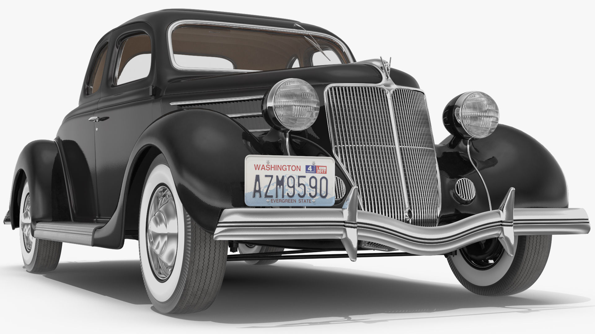 1930s Generic Coupe Car Black 3D model_13