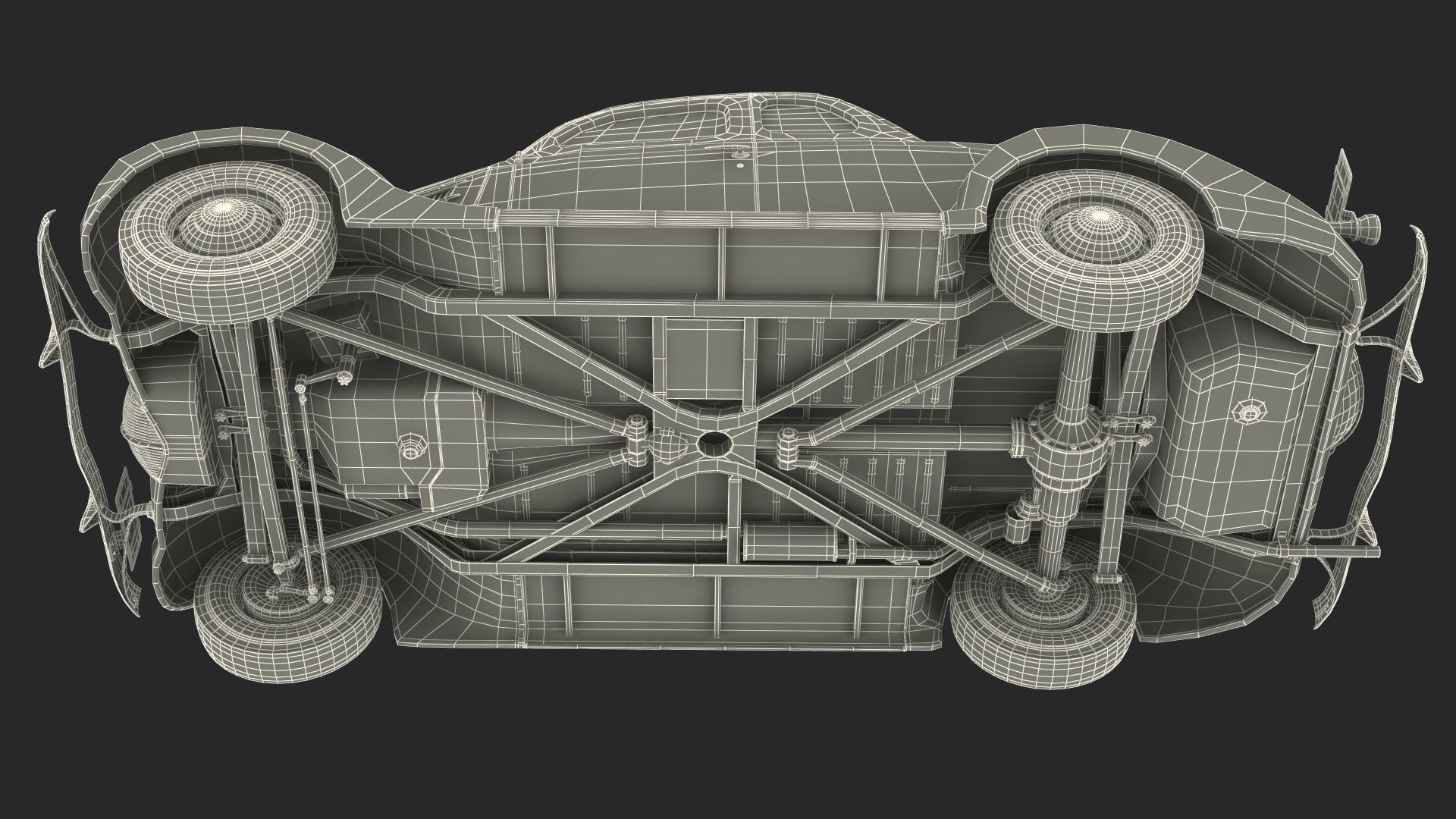 1930s Generic Coupe Car Black 3D model_25
